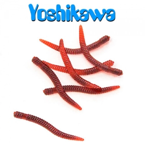 요시가와 - 민물용 스트레이트웜 1.4인치 (레드) 실지렁이와 같은 용도 - 유정낚시 