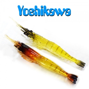 요시가와 - 민물/바다용 이미테이션 새우 웜 10cm - 유정낚시 